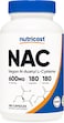 Nutricost N-Acetyl L-Cysteine (NAC) 600mg; 180 Capsules