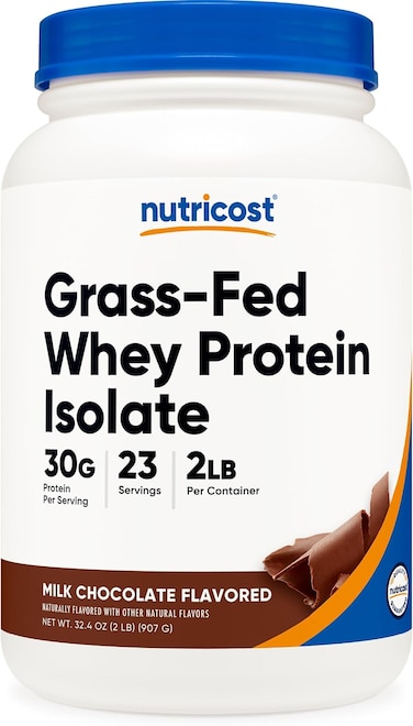 Nutricost Grass-Fed Whey Protein Isolate, Non-GMO, Gluten Free, Natural Flavors