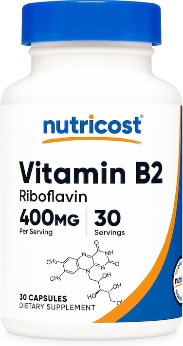 Nutricost Vitamin B2 (Riboflavin) 400mg, 30 Capsules, Gluten Free, Non-GMO