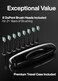 Aquasonic Black Series Ultra Whitening Toothbrush - ADA Accepted Power Toothbrush - 8 Brush Heads &amp; Travel Case - 40,000 VPM Electric Motor &amp; Wireless Charging - 4 Modes W Smart Timer