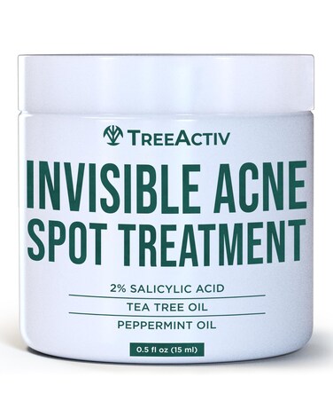 TreeActiv Invisible Salicylic Acid Cystic Acne Treatment For Face Original Formula, 0.5 fl oz, Acne Face Cream, Acne Spot Treatment for Face &amp; Body, Acne Clearing Cream Moisturizer for Teens &amp; Adults