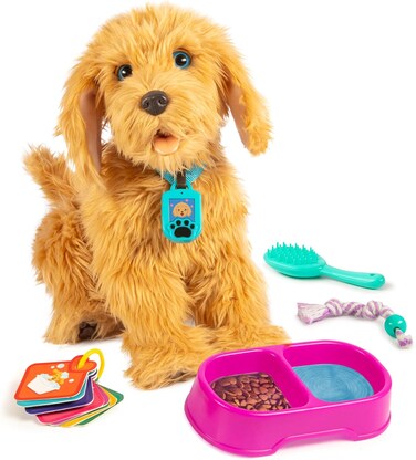 Sky Rocket My Fuzzy Friend Moji Interactive Labradoodle - Plush Interactive Dog Toy For Boys and Girls, Loveable and Lifelike Companion Pet