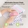 Keababies Organic Bamboo Nursing Breast Pads - 14 Washable Pads + Wash Bag - Breastfeeding Nipple Pad For Maternity - Reusable Nipplecovers For Breast Feeding - Breastfeeding Supplies (Pastel Touch)