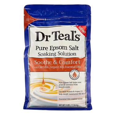 Dr Teal's Pure Epsom Salt Soaking Solution Oat Milk, Argan Oil &amp; Essential Oil 1036 g