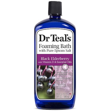 Dr Teal's Foaming Bath With Pure Epsom Salt Black Elderberry With Vitamin D &amp; Essential Oils 1000ml