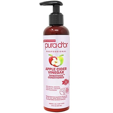 Pura D'Or Apple Cider Vinegar Thin2Thick Conditioner (8Oz) Biotin, Keratin, Caffeine, Castor Oil &amp; Key Active Ingredients For All Hair Types, Men &amp; Women