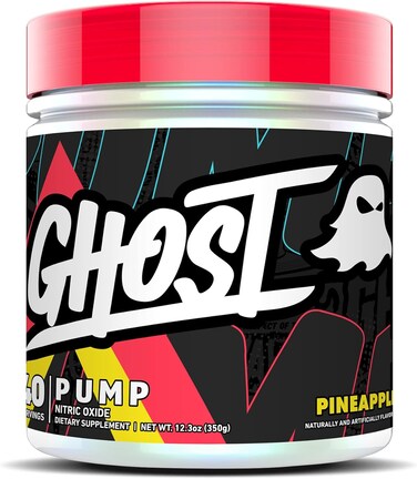 GHOST Pump Nitric Oxide Powder, Pineapple - 40 Servings - Sugar-Free &amp; Stim-Free Pre-Workout Supplements - L-Citrulline, Arginine Nitrate &amp; L-Glutathione - Soy &amp; Gluten-Free, Vegan