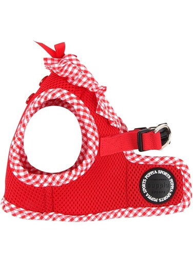 Puppia Dog Harness small dog and medium dog - Soft Vest for a special occasion - Also usable as Puppy Harness - Anti Pull Dog Lead, Red, L