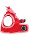 Puppia Dog Harness small dog and medium dog - Soft Vest for a special occasion - Also usable as Puppy Harness - Anti Pull Dog Lead, Red, L