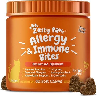 Zesty Paws Cat Aller-Immune Bites Bacon Flavor 60ct