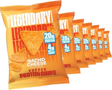 Legendary Foods 20Gr Protein Chips - Keto Friendly And Gluten Free Crispy Tortilla Shaped Chips - Taco Snacks, Low Carb And Low Sugar Protein Snack Nacho Flavor 7 X 1.2Oz