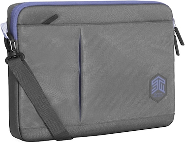 حقيبة كمبيوتر محمول STM Blazer - رفيعة وواقية تناسب أجهزة الكمبيوتر المحمولة حتى 14 بوصة مع جيب خارجي بسحاب - مثالية للطلاب ورجال الأعمال والنساء - رمادي