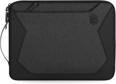 STM Myth Sleeve, 360 Impact Protection Sleeve, Water Repellant, Custom Molder Zipper Pull, Detachable Shoulder Strap, For Apple Macbook Air/Pro 13"/14" And Similar Size Laptops Or Tablets, Black