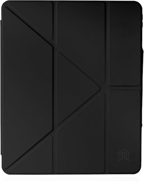 STM Opp Casefor Apple iPad Air 13&quot; M2 2024, Slim, Lightweight Protective Folio Cover, Anti-Scratch/Anti-Slip, Transparent Back, With Apple Pencil Storage, Supports Auto Sleep/Wake Function, Black