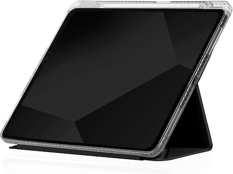 STM Opp Casefor Apple iPad Air 13&quot; M2 2024, Slim, Lightweight Protective Folio Cover, Anti-Scratch/Anti-Slip, Transparent Back, With Apple Pencil Storage, Supports Auto Sleep/Wake Function, Black