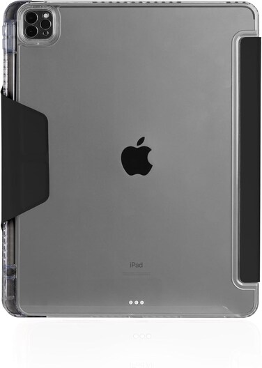 STM Opp Casefor Apple iPad Air 13" M2 2024, Slim, Lightweight Protective Folio Cover, Anti-Scratch/Anti-Slip, Transparent Back, With Apple Pencil Storage, Supports Auto Sleep/Wake Function, Black