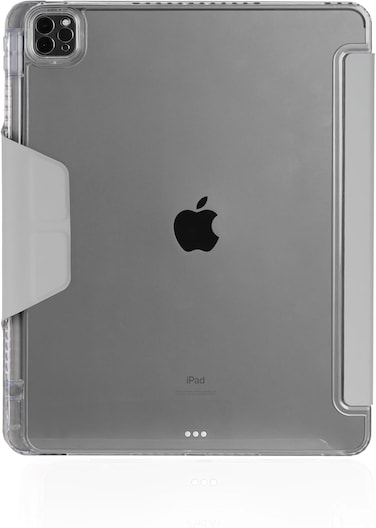 STM Opp Case For Apple iPad Air 13" M2 2024, Slim, Lightweight Protective Folio Cover, Anti-Scratch/Anti-Slip, Transparent Back, With Apple Pencil Storage, Supports Auto Sleep/Wake Function, Grey