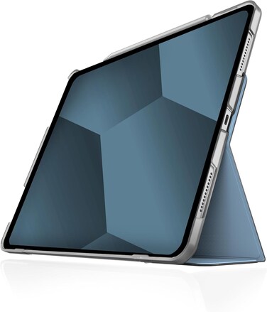 STM Studio Case For Apple iPad Air 13" M2 2024, Slim, Lightweight Protective Folio Cover, Anti-Scratch/Anti-Slip, Transparent Back, With Apple Pencil Storage, Supports Auto Sleep/Wake Function, Blue