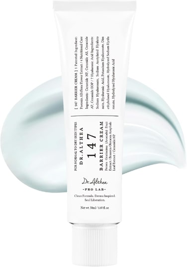 Dr.Althea 147 Barrier Cream, Daily Skin Barrier Repair Care, Deep Hydrating With Hyaluronic Acid &amp; Ceramides, Korean Vegan Skincare For All Skin Types, 1.7 Fl Oz