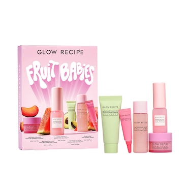 Glow Recipe Fruit Babies Skincare Kit - Gift Set with Ceramide Facial Cleanser, BHA Toner, Vitamin C Eye Cream, Hyaluronic Acid Cream &amp; Niacinamide Dew Drops (5 Count)