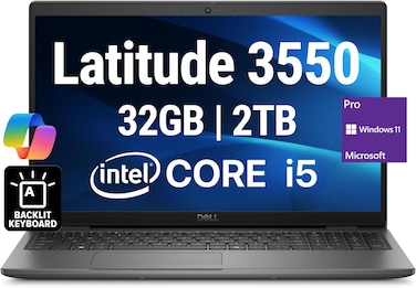 Oemgenuine 2024 Dell Latitude 3550 Notebook 15.6&quot; FHD, Intel 10 Core i5-1335U (Beats i7-1270P), 32GB DDR5 RAM, 2TB NVMe, WiFi 6E, BT, Backlit Keyboard, HD Webcam, RJ-45, Win 11 Pro, Business Laptop