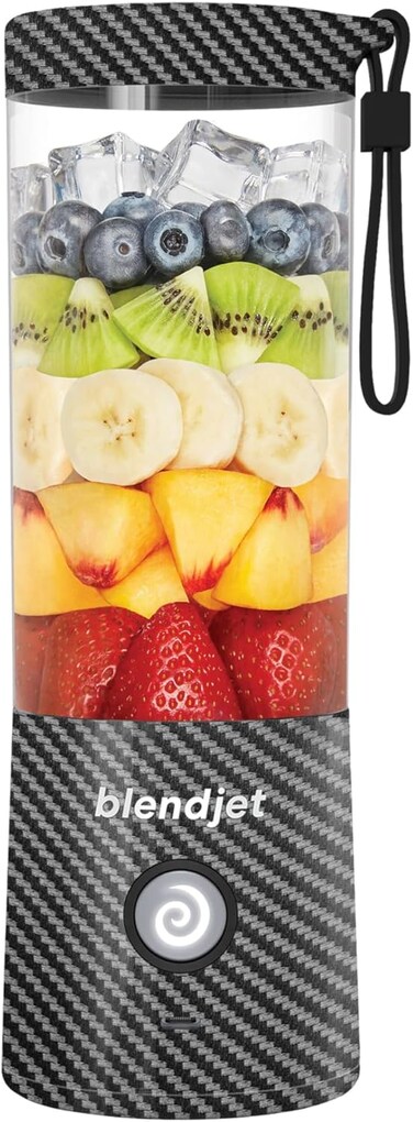 Blendjet 2 Portable Blender, World's Most Powerful 16Oz @22,000 RPM, 6 Stainless Steel Blades, Ice Crasher, USB-C Charging, Leak Proof, Self Cleaning, Safety Features, BPA Free - Carbon Fiber Print