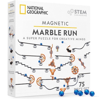 Blue Marble NATIONAL GEOGRAPHIC MAKEWAY MAGNETIC MARBLE RUN 75 PIECES