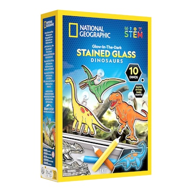 Blue Marble National Geographic Glow-in-the-Dark Stained Glass Dinosaurs