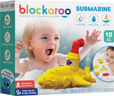 Blockaroo Magnetic Foam Builders Submarine Building Blocks (10 Pieces)