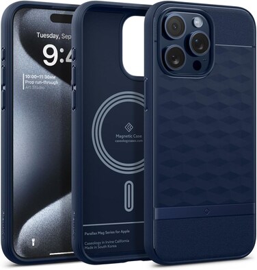 Caseology Parallax Mag for iPhone 15 Pro MAX case cover [MagSafe] Military Grade - Midnight Blue
