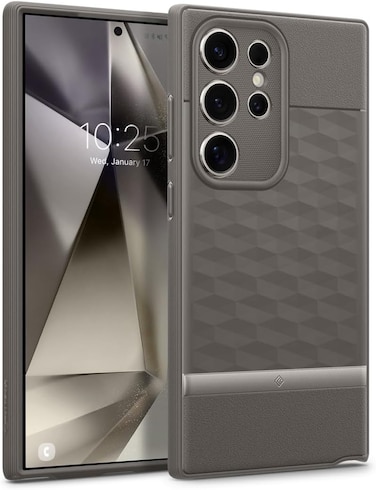 Caseology Parallax for Samsung Galaxy S24 ULTRA Case Cover (2024) [Enhanced Ergonomic Design] Military Grade - Ash Gray