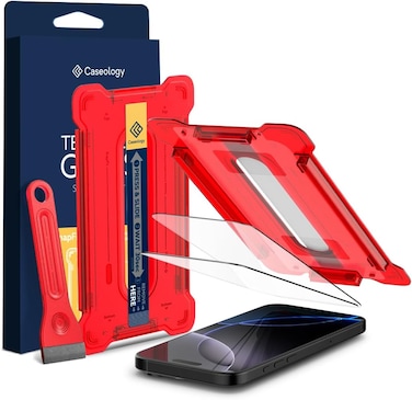 Caseology Snap Fit for iPhone 16 Pro MAX Screen Protector (2024) Premium Tempered Glass - Case Friendly with Sensor Protection [2 PACK]