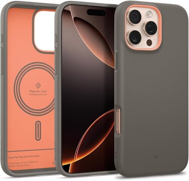 Caseology Nano Pop Mag for iPhone 16 Pro MAX case cover [MagSafe compatible] Military Grade - Papaya Gray