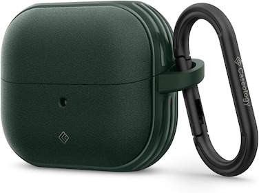Caseology Vault for Samsung Galaxy Buds3 case and Galaxy Buds 3 Pro case cover (2024) with Carabiner - Midnight Green