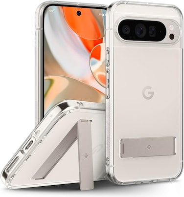 Caseology Capella Kickstand for Google Pixel 9 case and Pixel 9 PRO case cover [Built-in Kick stand] Military Grade - Clear Ivory