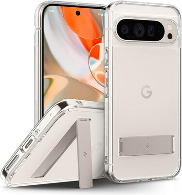 Caseology Capella Kickstand for Google Pixel 9 Pro XL case cover [Built-in Kick stand] Military Grade - Clear Ivory
