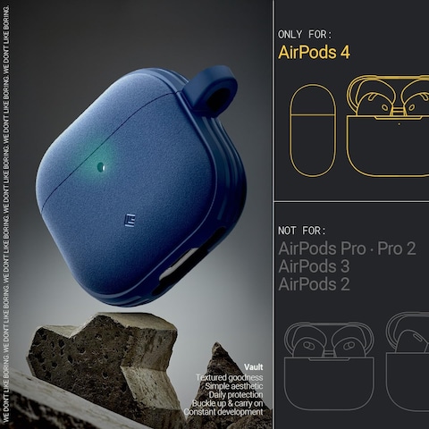 Caseology Vault for AirPods 4 case cover (2024) with Carabiner - Navy Blue