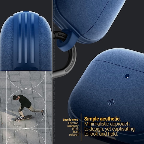Caseology Vault for AirPods 4 case cover (2024) with Carabiner - Navy Blue