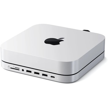 Satechi Stand &amp; Hub For Mac Mini / Studio With NVMe SSD Enclosure &ndash; Silver