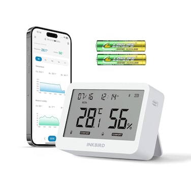 INKBIRD Bluetooth Smart Thermo-Hygrometer ITH-21-B, 6-in-1 Indoor Temperature and Humidity Monitor with APP Control, Custom Comfort Levels, 2 Years History Export
