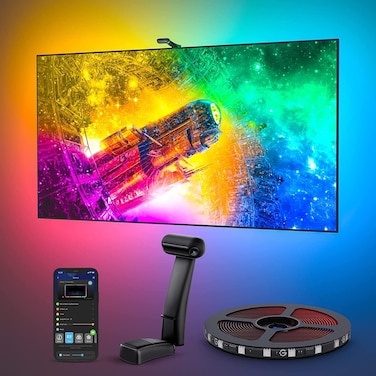 Govee Envisual TV LED Backlight T2 with Dual Cameras, 16.4ft RGBIC Wi-Fi LED Backlights for 75-85 inch TVs, Double Light Beads, Adapts to Ultra-Thin TVs, Smart App Control, Music Sync, H605C
