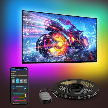 Govee TV LED Backlight, RGBIC Smart LED Strip Lights for 55-65 Inch TVs, Bluetooth and Wi-Fi APP Control, Works with Alexa &amp; Google Assistant, Music Sync, 99+ Scene Modes, Adapter