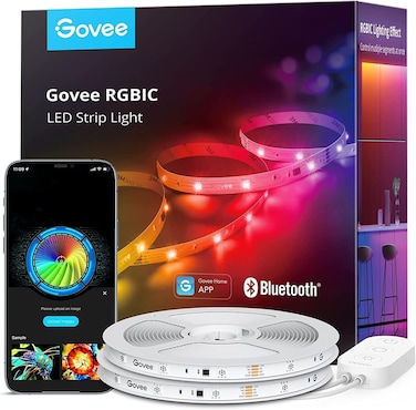 Govee RGBIC LED Strip Light 20M, Smart LED Strip Lights for Bedroom, Bluetooth APP Control, DIY Multiple Colors on One Line, Music Sync [Energy Class G]