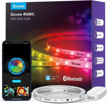 Govee RGBIC LED Strip Light 10M, Smart Lights for Bedroom, Bluetooth LED Strip APP Control, DIY Multiple Colors on One Line, Music Sync [Energy Class G]
