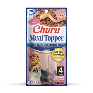 Inaba-Churu Meal Topper Complete &amp; Balanced Food For Adult Cats-Tuna with Salmon Recipe (4x14g)