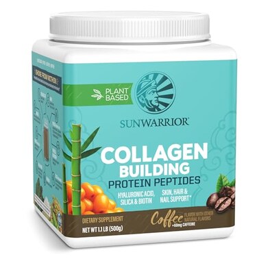 Sunwarrior Vegan Collagen Protein Powder For Women Silica Plant Based, With Vegan Hair Skin And Nails Vitamins Non-GMO No Added Sugar Soy Dairy &amp; Gluten Free (Coffee, 20 Servings)