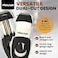 Xikar Flip Dual Cigar Cutter - Versatile 64-Ring Gauge V-Cut &amp; Straight Cut, Premium Stainless Steel Blades, Spring-Loaded Release, Built-In Cigar Rest, Textured Grip Cigar Snipper - Black