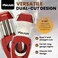 Xikar Flip Dual Cigar Cutter - Versatile 64-Ring Gauge V-Cut &amp; Straight Cut, Premium Stainless Steel Blades, Spring-Loaded Release, Built-In Cigar Rest, Textured Grip Cigar Snipper - Red