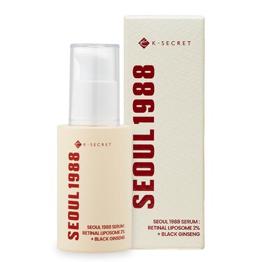 K-SECRETSEOUL 1988 Retinal Serum: 2% Retinal Liposome Black Ginseng Niacinamide Bakuchiol Vitamin C &amp; 3 Peptides for Wrinkle Care Anti Aging - Korean Skincare Fragrance Paraben Cruelty Free 30mL