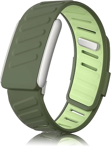 Silicone Wristband Compatible with Whoop 5.0 Band, Comfort Durable Soft Adjustable Silicone Sports Loop Strap for Men &amp; Women, with U Shapped Connector  Army Green-LIFE/ MG